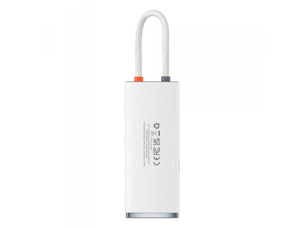 Lite Series adaptér HUB USB Type C - HDMI / 4x USB 3.0 20cm bílý (WKQX040002)