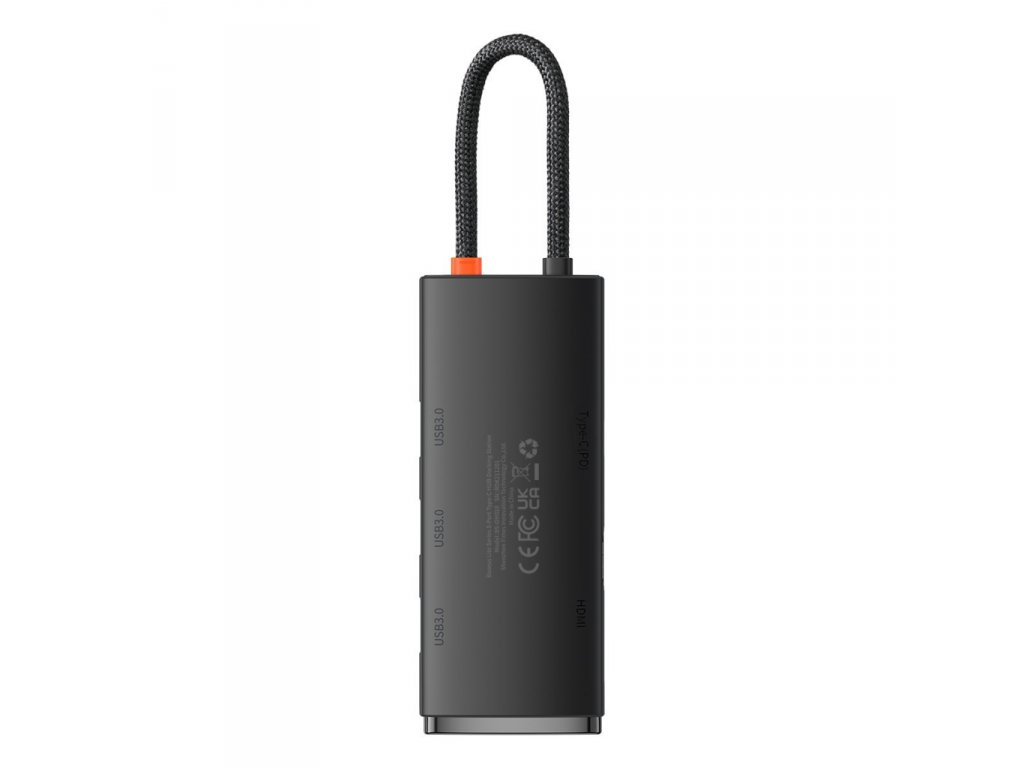 Lite Series adaptér HUB USB Type C - HDMI / 4x USB 3.0 20cm černý (WKQX040001)