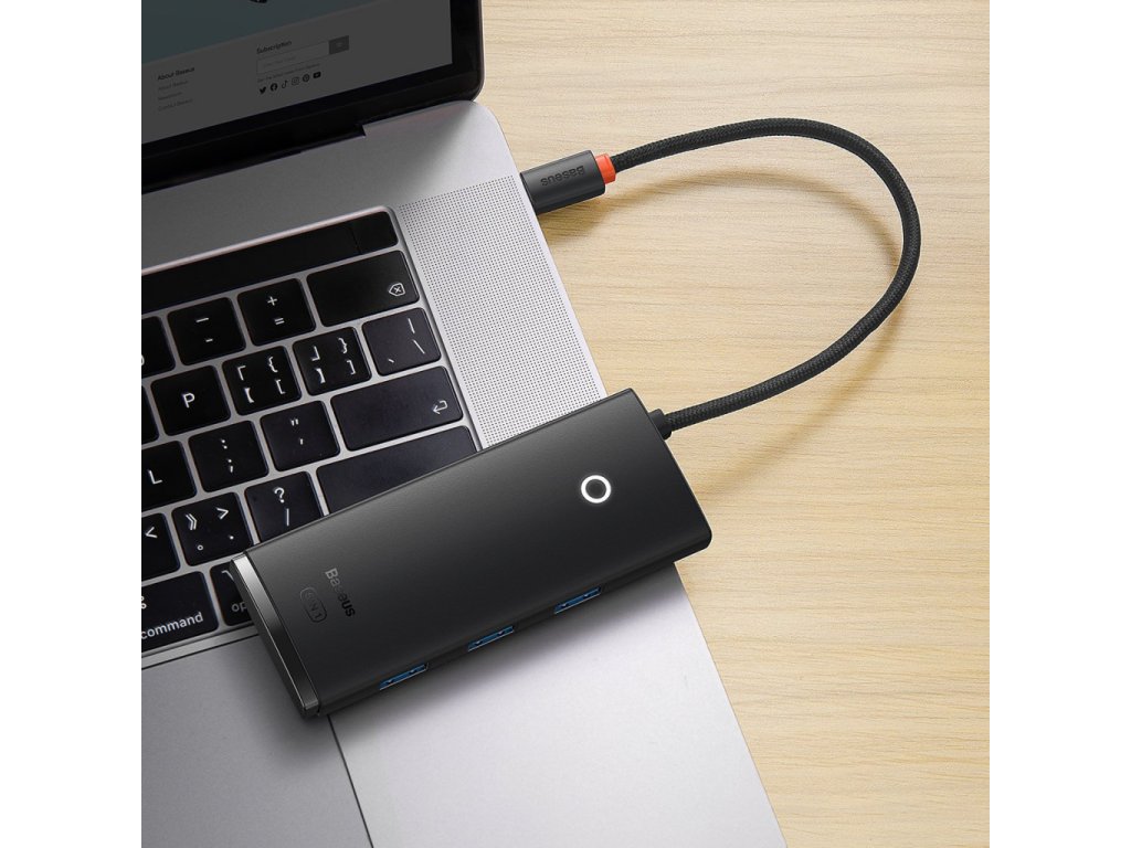 Lite Series adaptér HUB USB Type C - HDMI / 4x USB 3.0 20cm černý (WKQX040001)