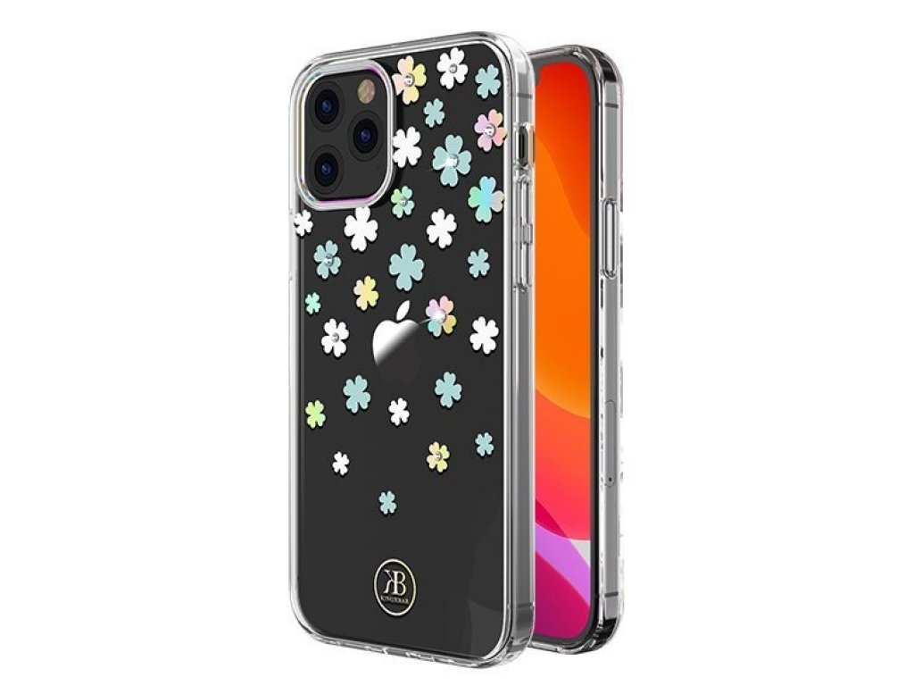 Lucky Series pouzdro zdobené originálními krystalky Swarovski iPhone 12 Mini průsvitné (Clover)