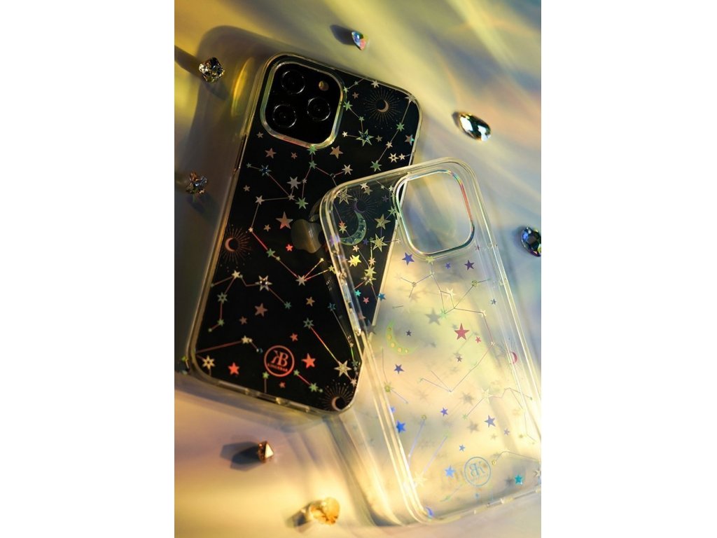 Lucky Series pouzdro zdobené originálními krystalky Swarovski pro iPhone 12 Pro / 12 -  průsvitné (Clover)