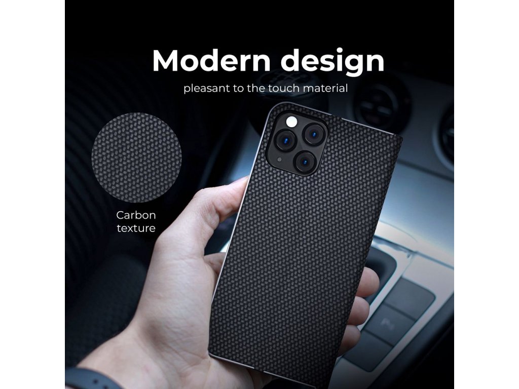 Knížkové pouzdro LUNA Book Carbon pro XIAOMI Redmi NOTE 12S černé