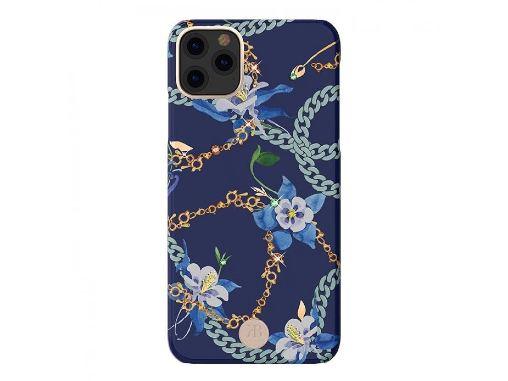 Luxury Series pouzdro zdobené originálními krystaly Swarovski iPhone 11 Pro Max modré