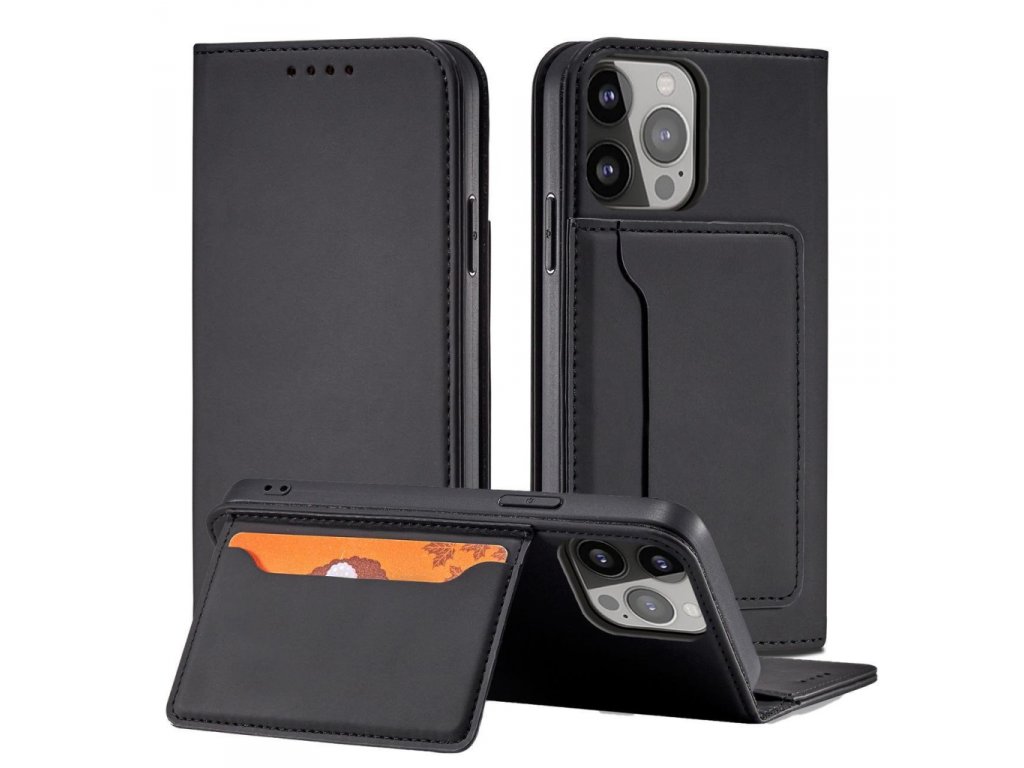 Magnet Card Case pro iPhone 13 Pro pouzdro na karty peněženka držák karet černá