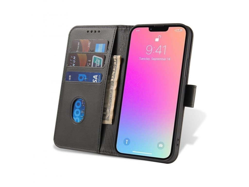 Magnetický kryt Cover with Flip Wallet Stand pro Xiaomi Redmi Note 12 5G / Poco X5 5G - černý