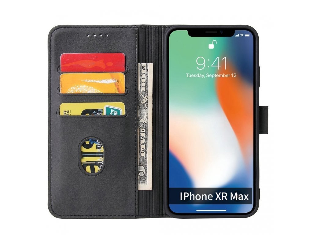 Magnet Case elegantní pouzdro s flipovým krytem a stojánkem iPhone XS Max černé