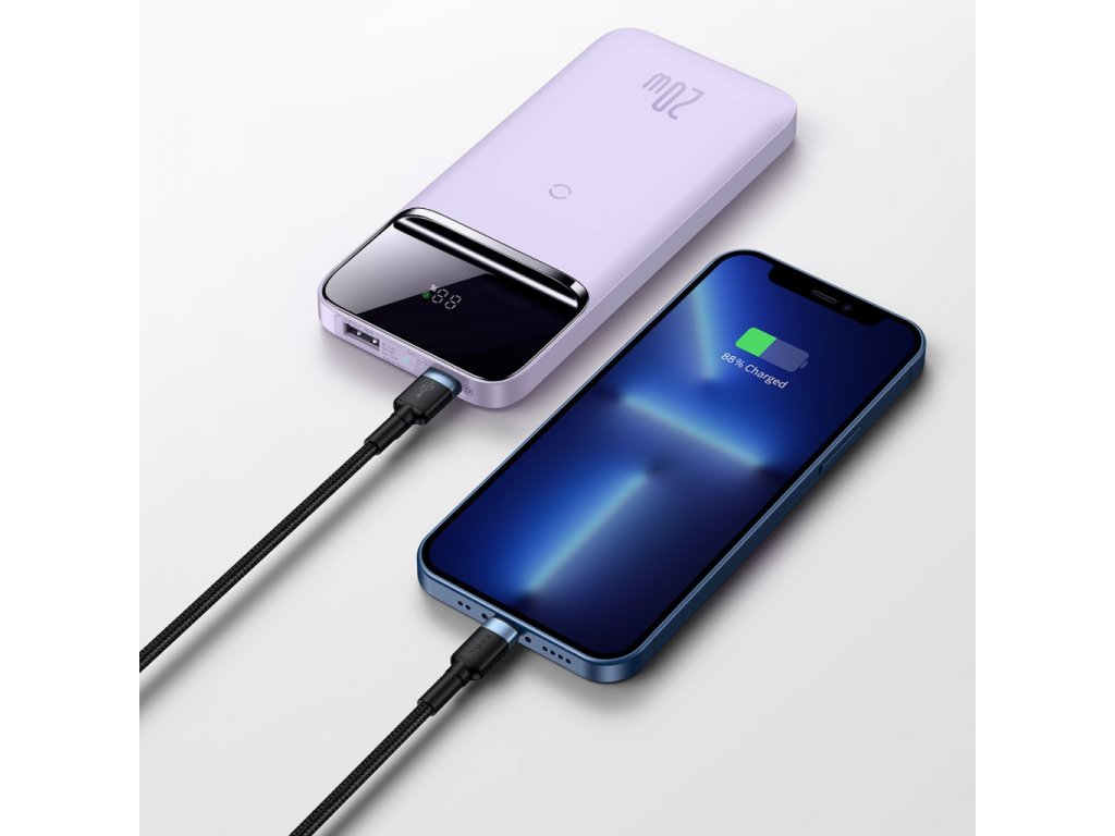 Magnetická powerbanka 10000mAh 20W 2022 Edition + USB kabel - USB typ C fialová (PPCX010105)