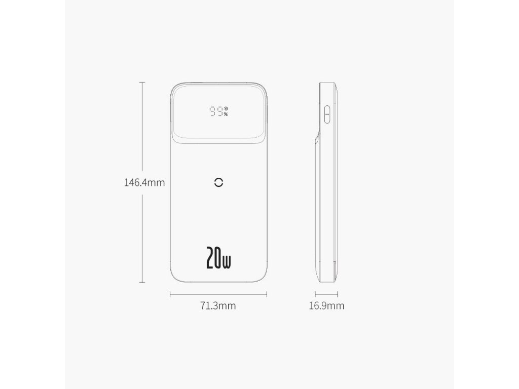 Magnetická powerbanka 10000mAh 20W 2022 Edition + USB kabel - USB typ C fialová (PPCX010105)