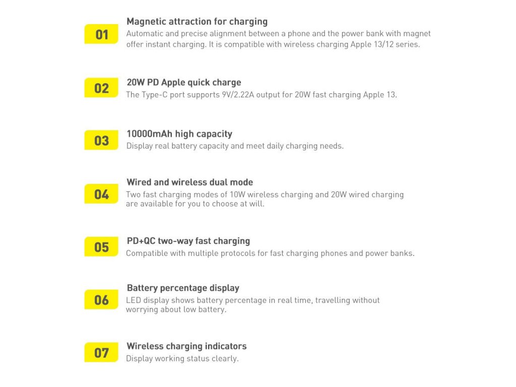 Magnetická powerbanka 10000mAh 20W 2022 Edition + USB kabel - USB typ C fialová (PPCX010105)