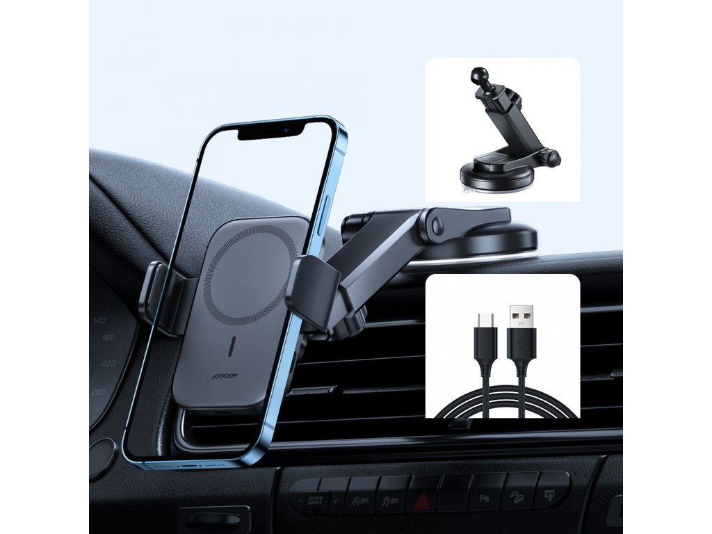 Magnetický držák do auta Joyroom Qi indukční bezdrátová nabíječka 15W (kompatibilní s MagSafe pro iPhone) pro palubní desku (JR-ZS295)
