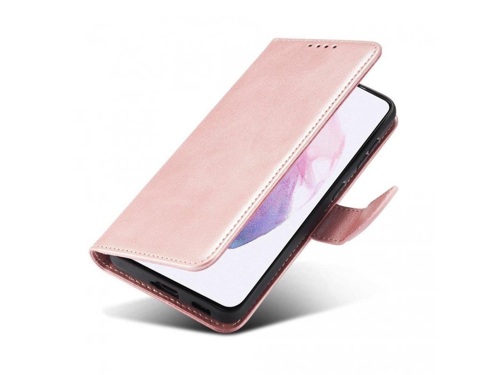 Magnetové pouzdro elegantní pouzdro s flipovým krytem a funkcí stojánku Samsung Galaxy S22 Ultra růžové