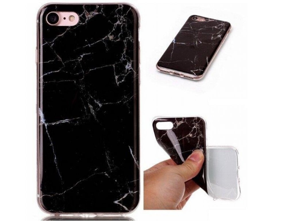 Marble gelové pouzdro mramorované iPhone 12 Pro / iPhone 12 černé