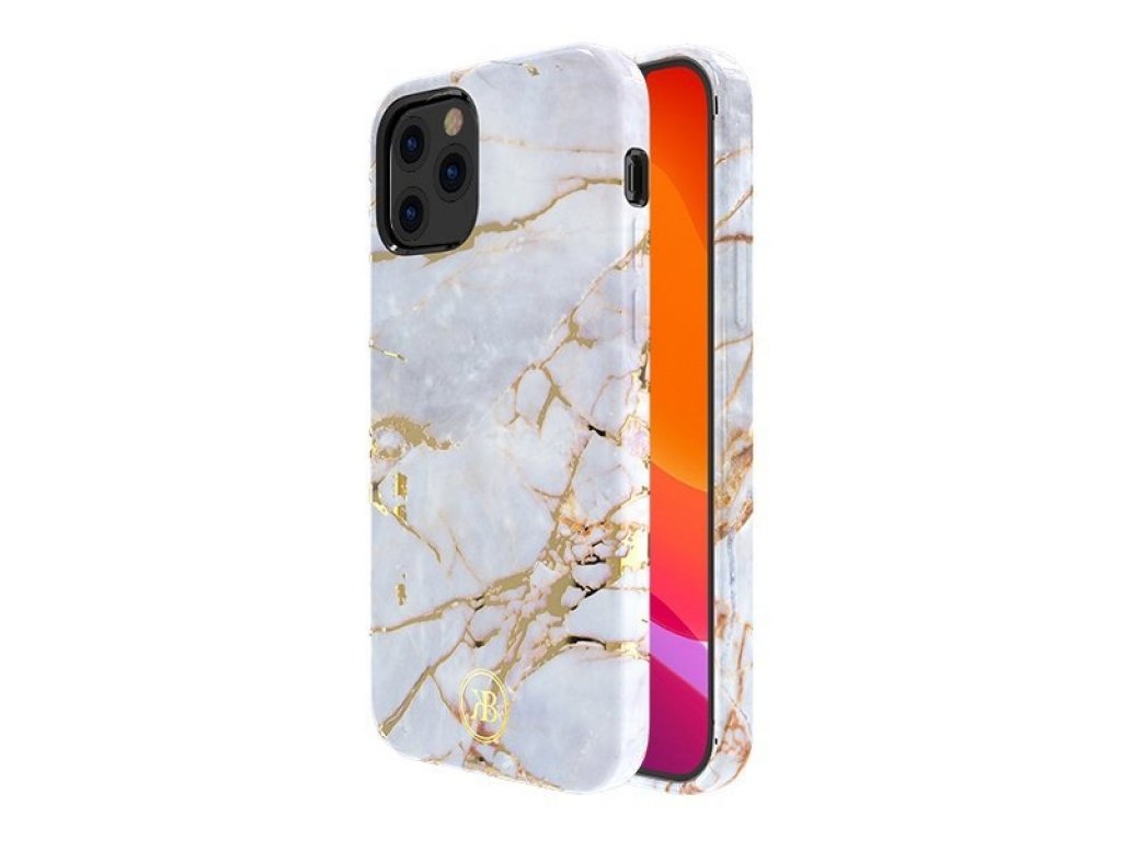 Marble Series elegantní pouzdro s potiskem mramor iPhone 12 Pro / 12 bílo/blankytné