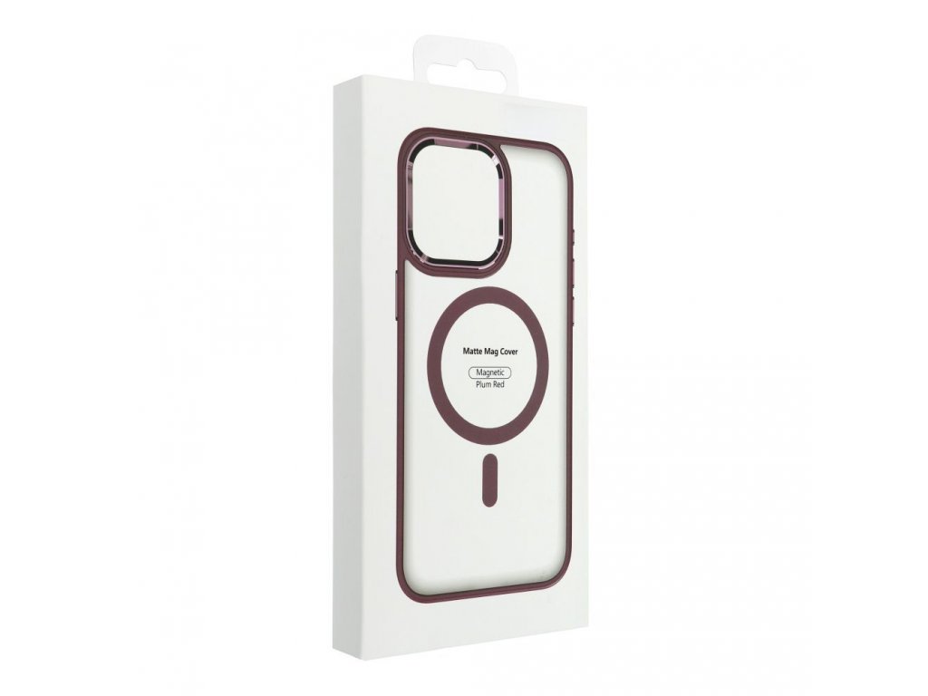 Matte Mag Cover case compatible with MagSafe for IPHONE 13 PRO MAX plum red