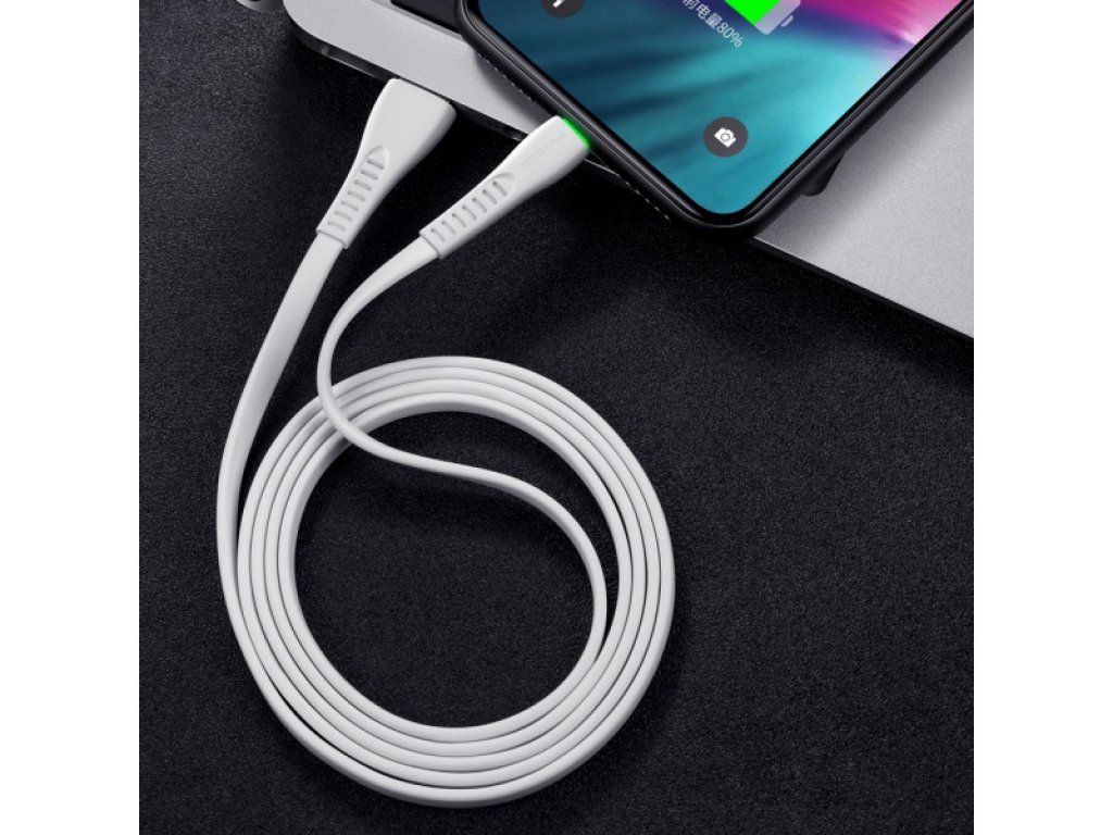 Mcdodo nabíjecí / datový kabel USB-C s LED světlem 1,8 m Flying Fish Series bílá