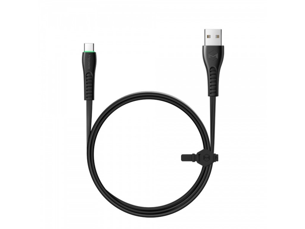 Mcdodo nabíjecí / datový kabel USB-C s LED světlem 1,8 m Flying Fish Series černá