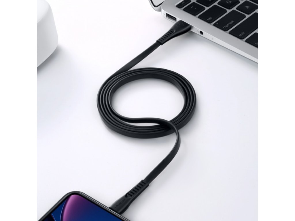 Mcdodo nabíjecí / datový kabel USB-C s LED světlem 1,8 m Flying Fish Series černá