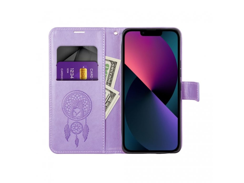 Pouzdro MEZZO Book pro XIAOMI Redmi NOTE 12 4G dreamcatcher fialové