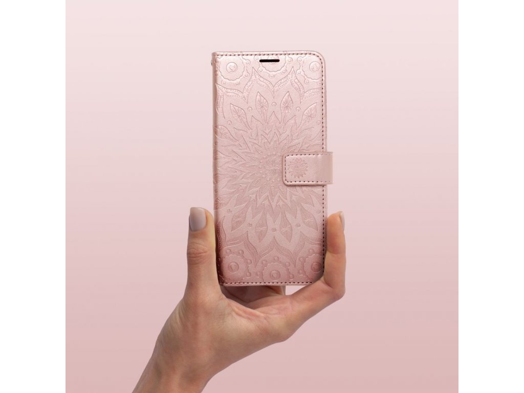 Pouzdro MEZZO Book pro XIAOMI Redmi NOTE 12 5G mandala rose gold