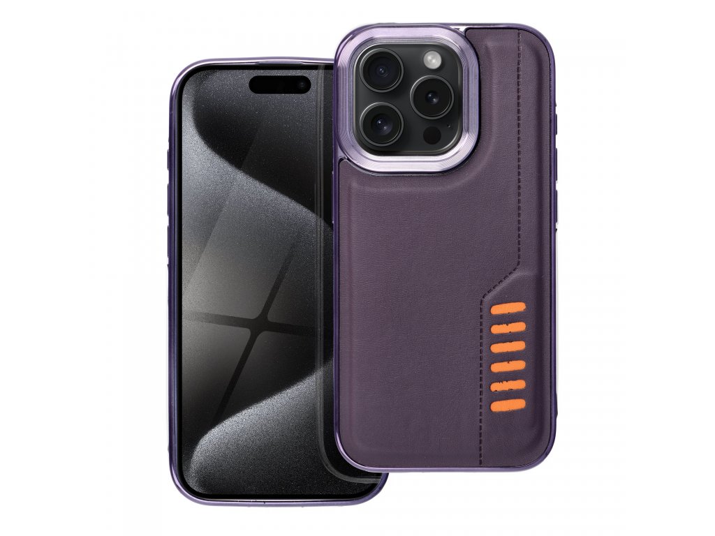 Pouzdro MILANO pro IPHONE 15 Pro Max - tmavě fialové