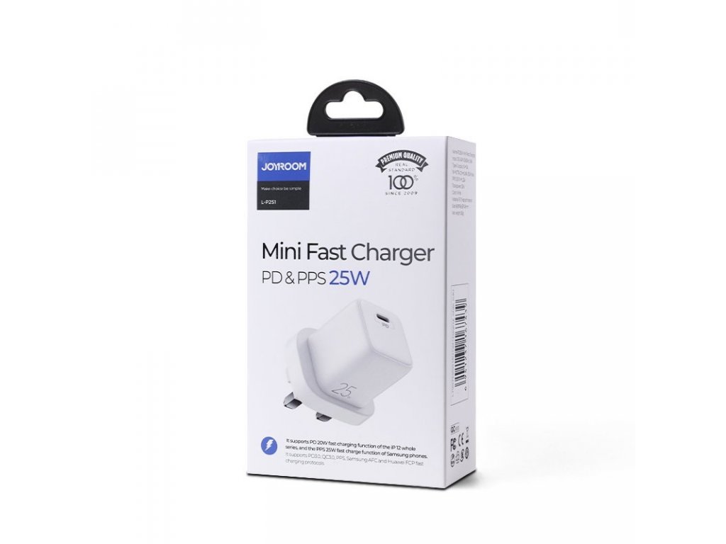 Mini inteligentní rychlonabíječka 25W černá UK plug L-P251 PD