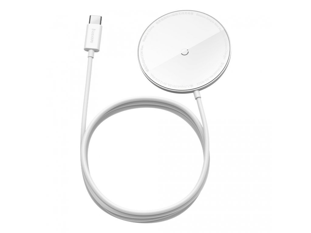 Mini magnetická bezdrátová indukční nabíječka Qi 15 W (kompatibilní s MagSafe pro iPhone) bílá (WXJK-F02)