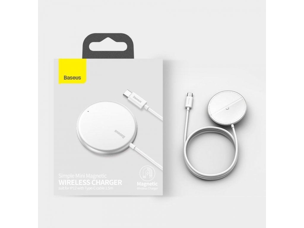 mini magnetická bezdrátová indukční nabíječka Qi 15 W (kompatibilní s MagSafe pro iPhone) červená (WXJK-H09)