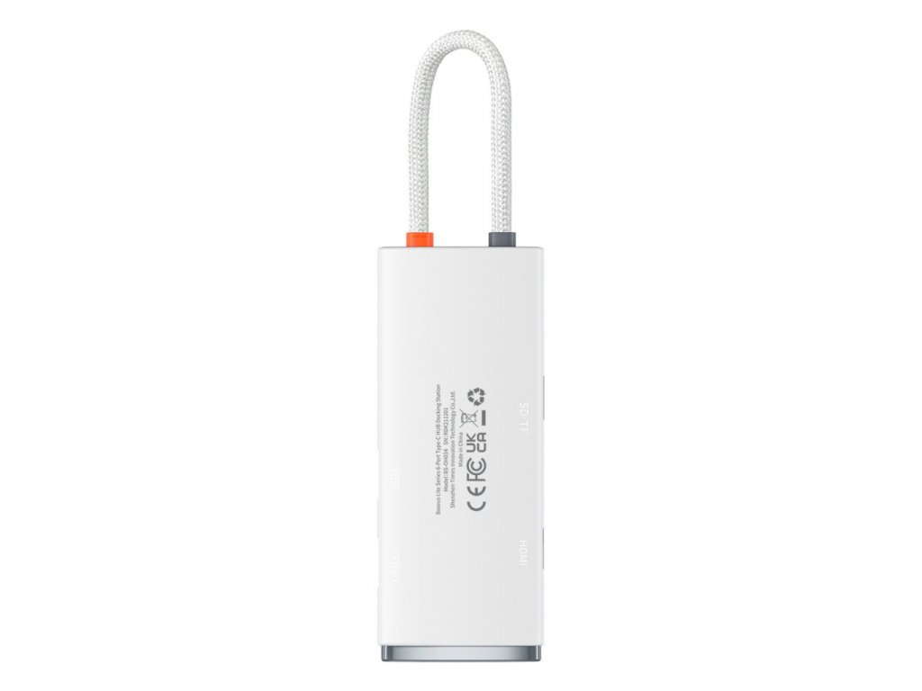 Multifunkční rozbočovač USB typu C řady Lite - 2 x USB 3.0 / USB typu C / HDMI 1.4 / SD/TF bílý (WKQX050002)