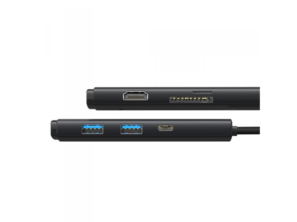Multifunkční rozbočovač USB typu C řady Lite - 2 x USB 3.0 / USB typu C PD / HDMI 1.4 / SD/TF černý (WKQX050101)