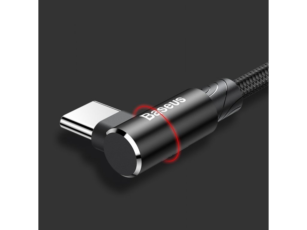 MVP Elbow Type Úhlový kabel s boční zástrčkou USB Type-C 1.5A 2M černý