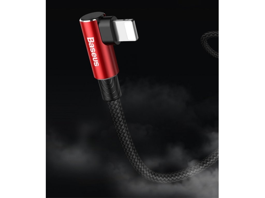 MVP Elbow úhlový kabel s boční zástrčkou USB Typ C Power Delivery / Lightning 1m 18W 3.5A červený (CATLMVP-A09)