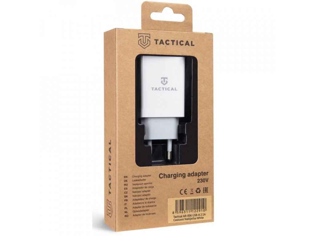 Nabíjecí adaptér TACTICAL USB-A - bílý