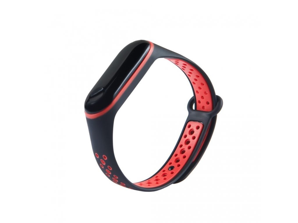 Náhradní silikonový pásek pro Xiaomi Mi Band 4 / Mi Band 3 Dots černo-červený