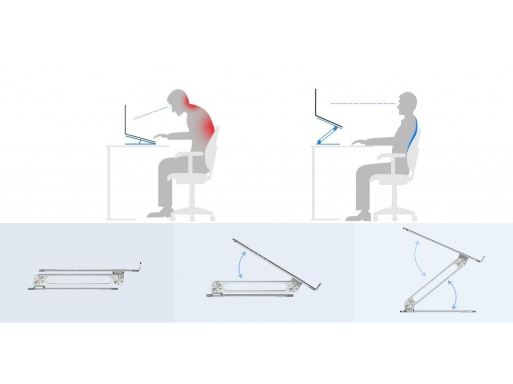 Nastavitelný stojan na notebook ProDesk stříbrný