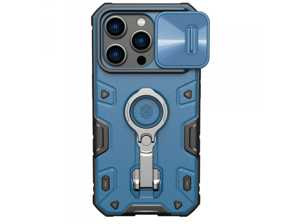 Nillkin CamShield Armor Pro Magnetické pouzdro s krytem fotoaparátu pro iPhone 14 Pro - modré 