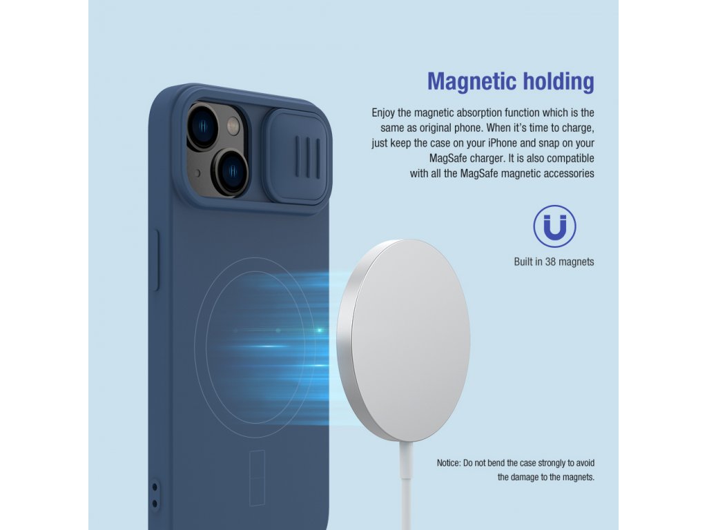 Silikonový Kryt Nillkin CamShield Silky Magnetic pro Apple iPhone 14 - fialový