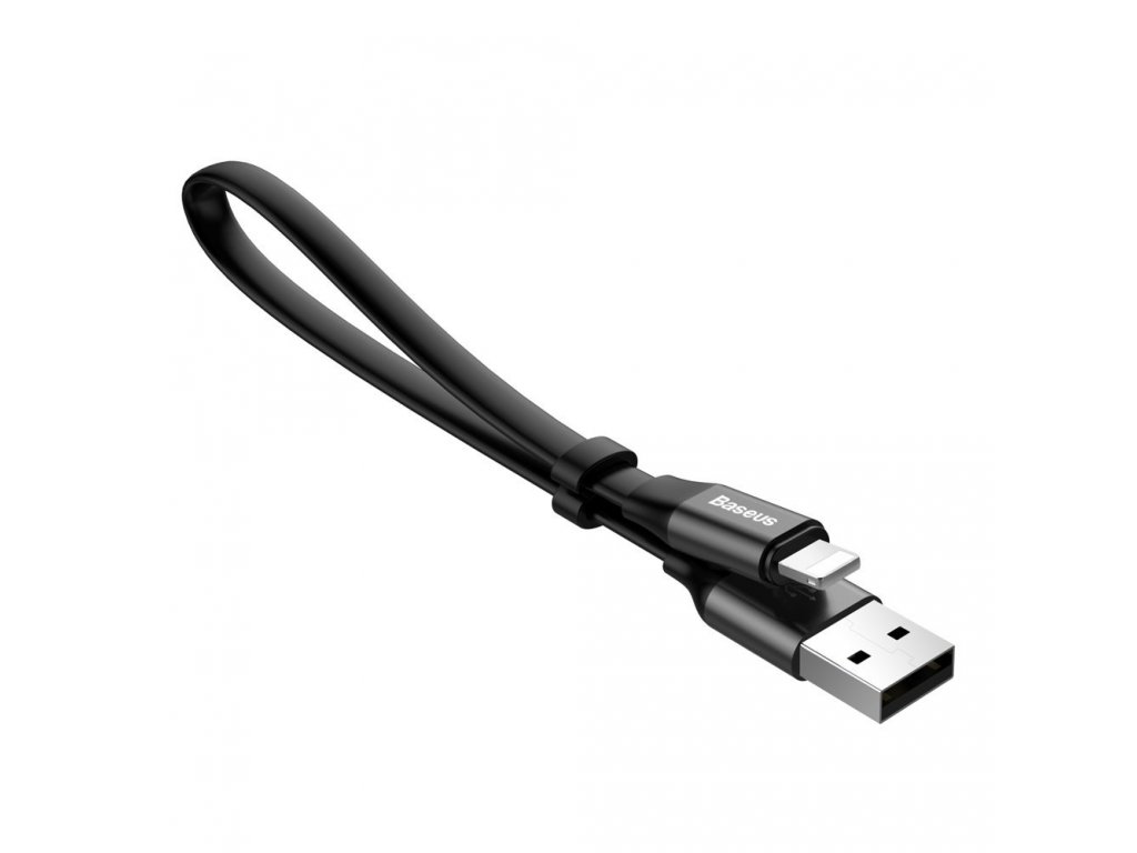 Nimble plochý kabel USB / Lightning s úchytem 2A 0,23M černý (CATMBJ-01)