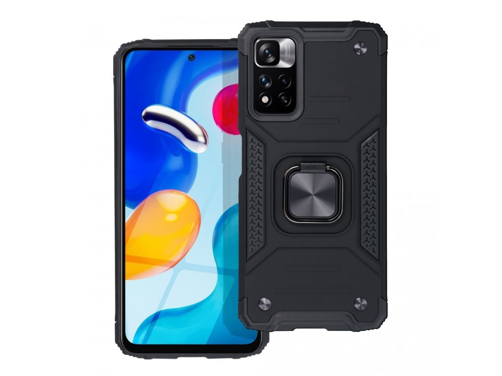 NITRO zadní kryt s kroužkem RING s funkcí stojánku pro XIAOMI Redmi NOTE 12 4G černý