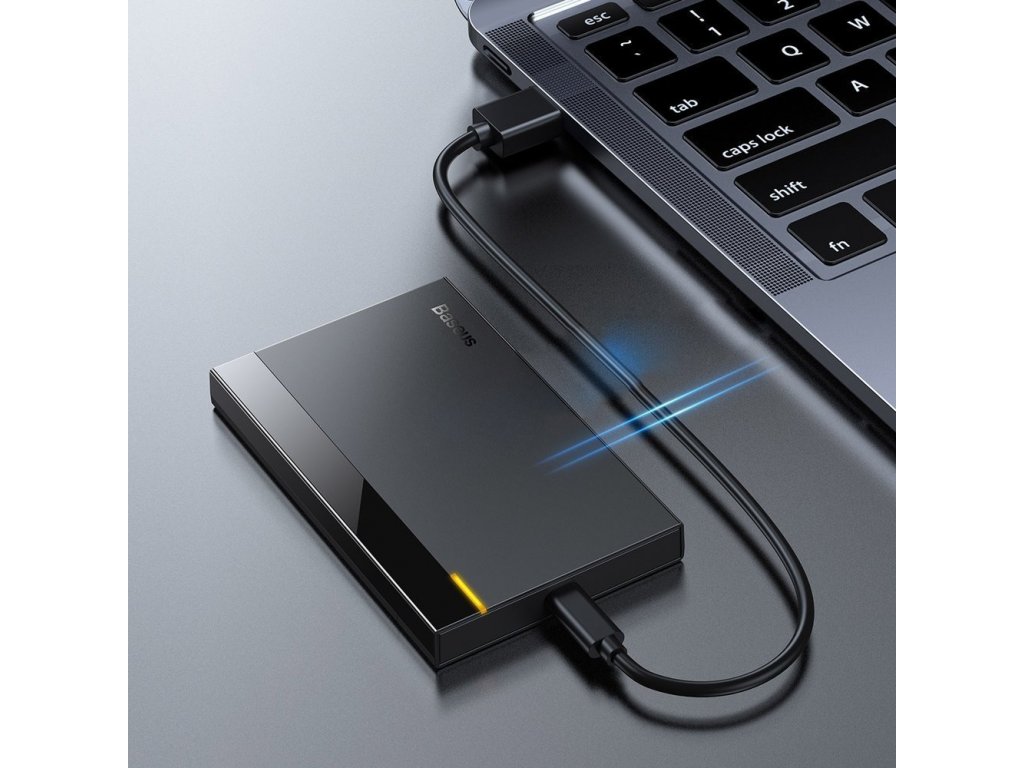 Ochranné pouzdro pro HDD SSD SATA 2,5'' USB 3.2 Gen 1 (5 Gb/s) USB Type C + kabel černý (CAYPH-B01)