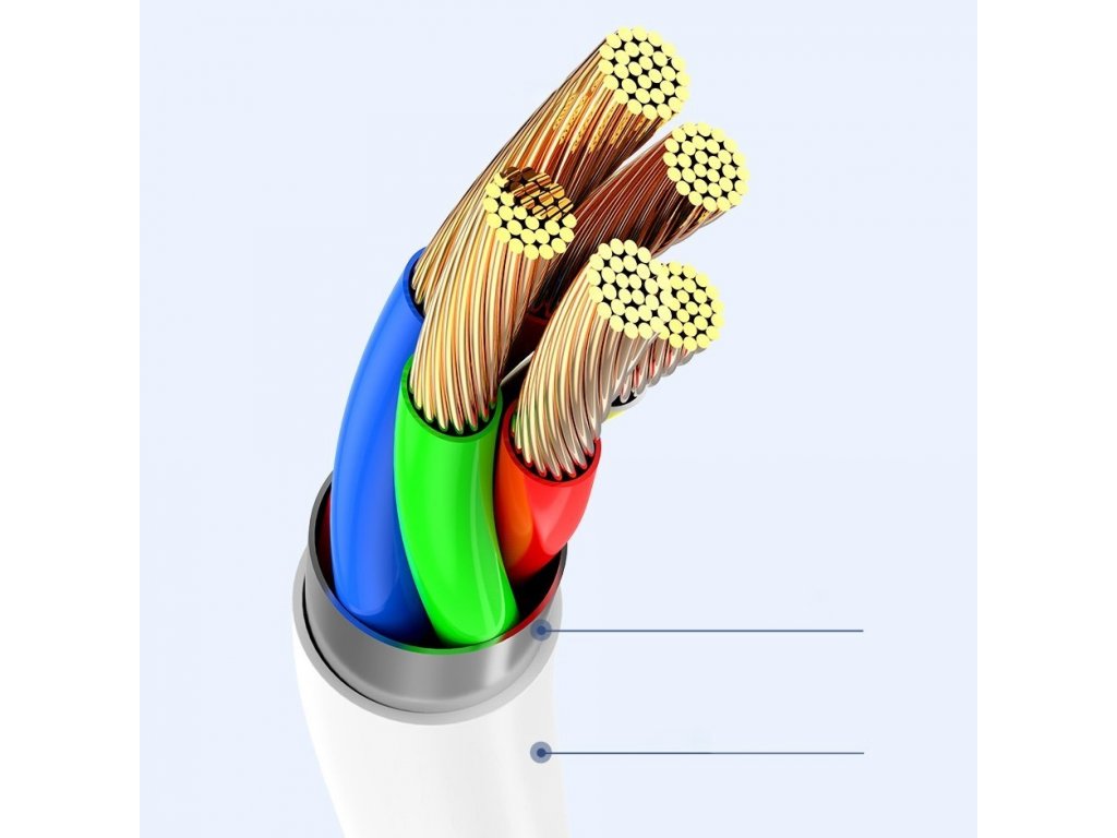 odolný kabel USB / Lightning 2.4A 1m bílý (CALSW-02)