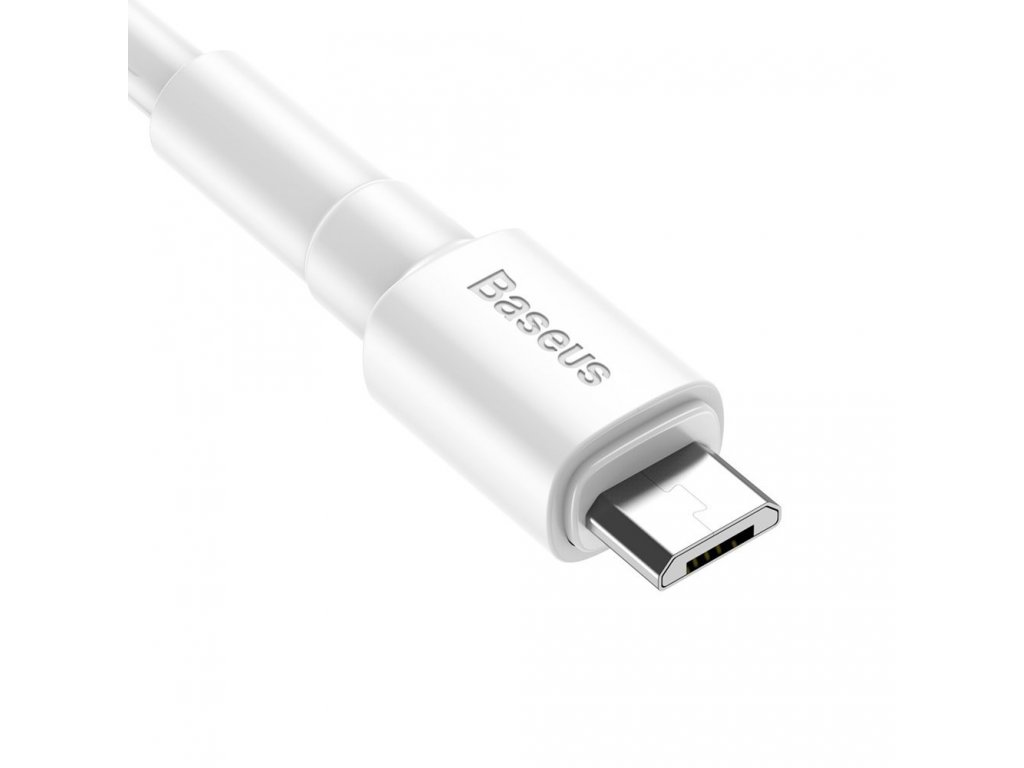 odolný kabel USB / micro USB 2.4A 1m bílý(CAMSW-02)