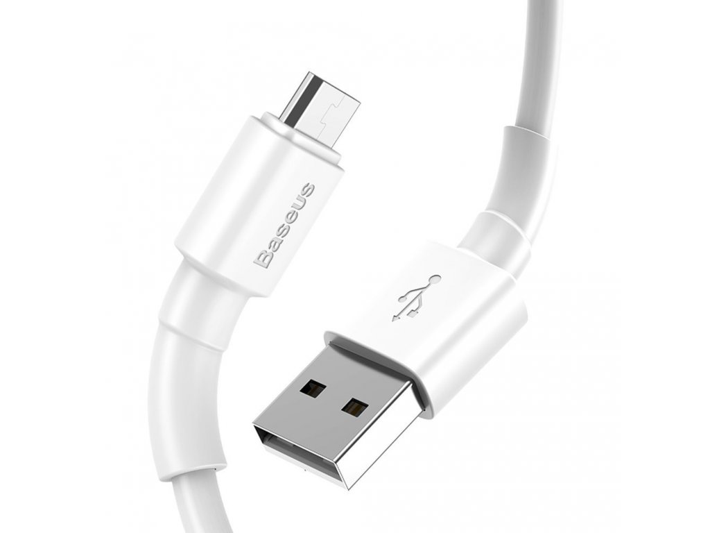 odolný kabel USB / micro USB 2.4A 1m bílý(CAMSW-02)