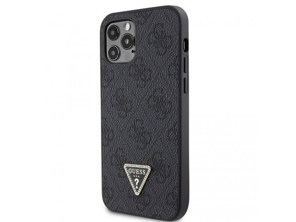 Original faceplate case GUESS GUHCP12MP4TDSCPK for iPhone 12 / 12 PRO (Metal Logo Starss Crossbody / black)