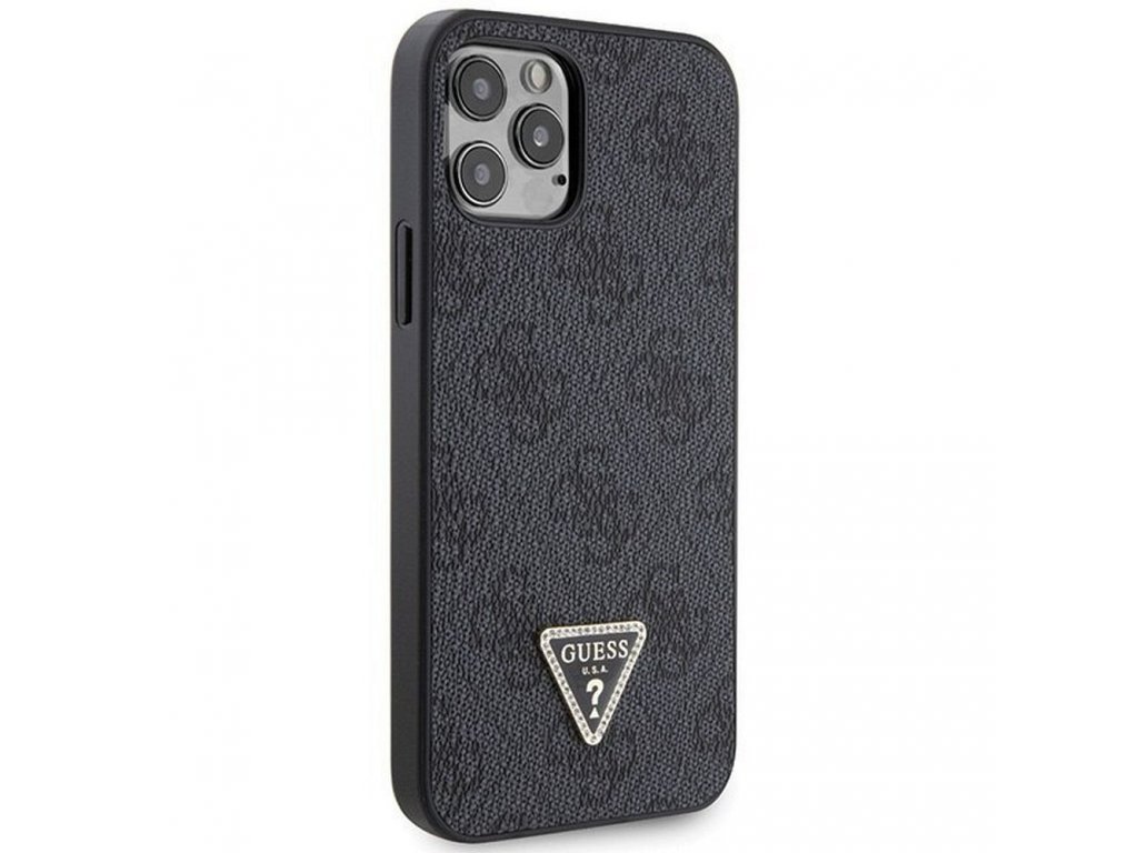 Original faceplate case GUESS GUHCP12MP4TDSCPK for iPhone 12 / 12 PRO (Metal Logo Starss Crossbody / black)