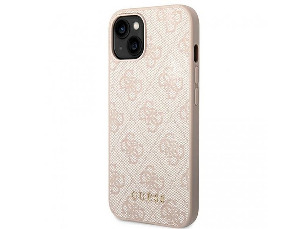 Original faceplate case GUESS GUHCP14SG4GFPI for iPhone 14 (4G Gold Logo / pink)