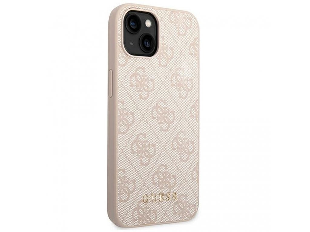 Original faceplate case GUESS GUHCP14SG4GFPI for iPhone 14 (4G Gold Logo / pink)