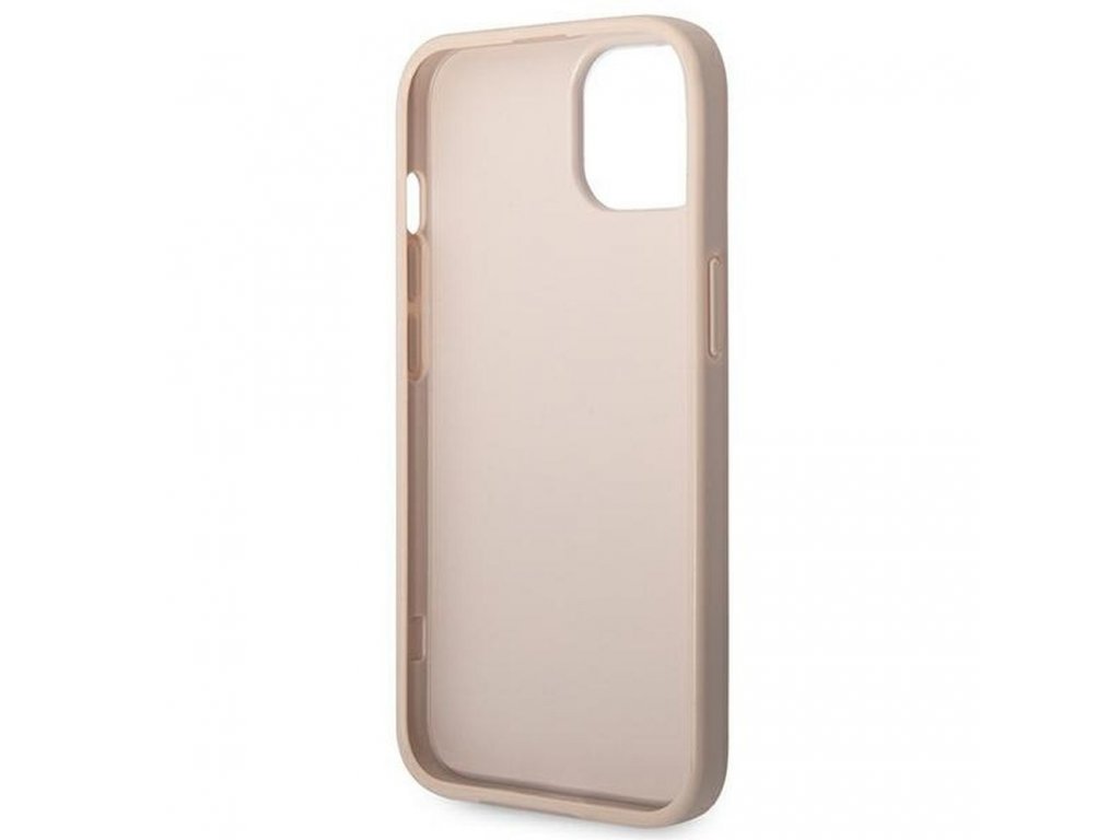 Original faceplate case GUESS GUHCP14SG4GFPI for iPhone 14 (4G Gold Logo / pink)