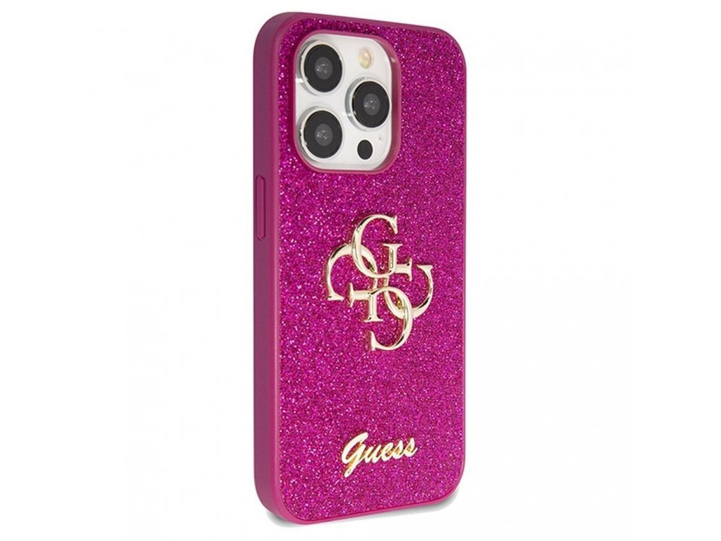 Pouzdro GUESS Fixed Glitter Big 4G pro iPhone 15 Pro - fialové