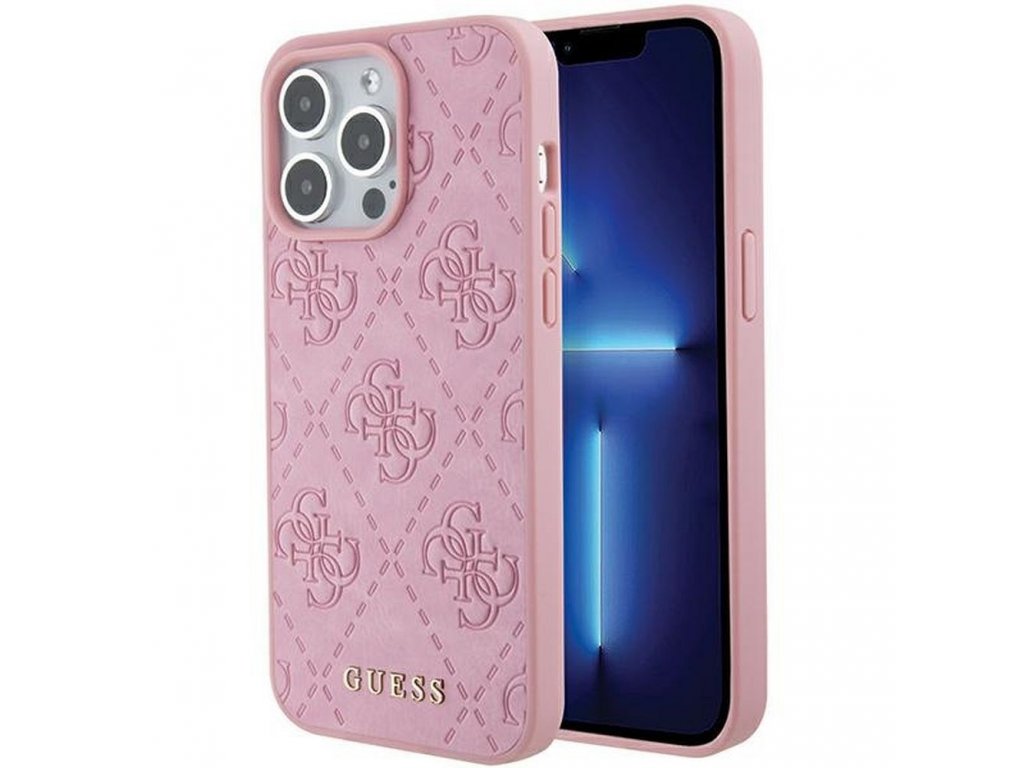 Original faceplate case GUESS GUHCP15LP4EPMP for iPhone 15 PRO (Quilted 4G Classic / pink)