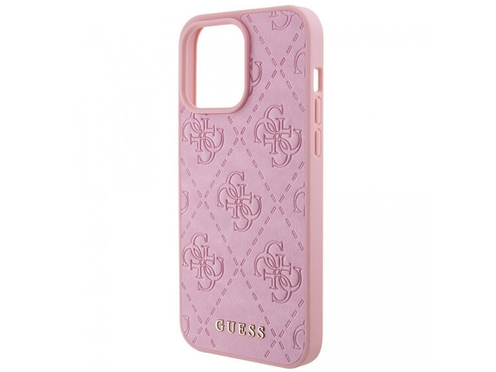 Original faceplate case GUESS GUHCP15LP4EPMP for iPhone 15 PRO (Quilted 4G Classic / pink)